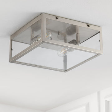 Grayson 12" Metal/Glass LED Flush Mount - JONATHAN Y